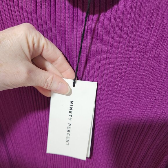 Ninety Percent NEW Violet Purple Sleeveless Ribbed Racer Front Dress - Large - Picture 3 of 10